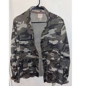 Peplum camo jacket
